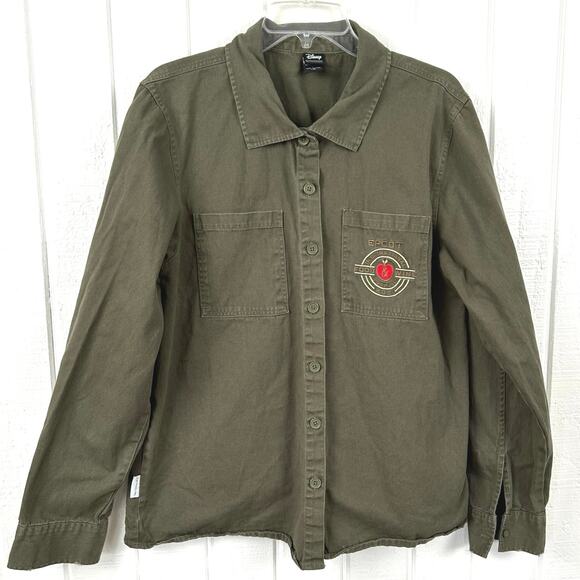 Disney Women Long Sleeve Epcot Food Wine 2021 Top Green Micky Minnie Size Large - Picture 2 of 7